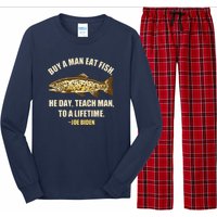 Buy A Man Eat Fish Joe Biden Long Sleeve Pajama Set