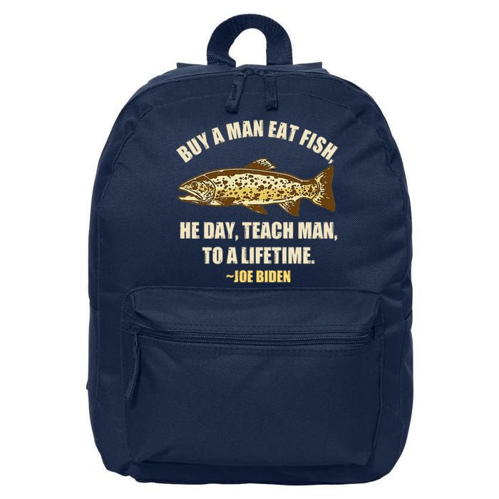 Buy A Man Eat Fish Joe Biden 16 in Basic Backpack