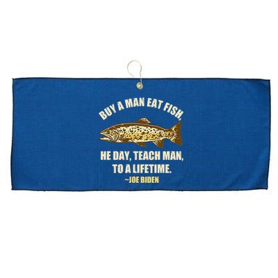 Buy A Man Eat Fish Joe Biden Large Microfiber Waffle Golf Towel