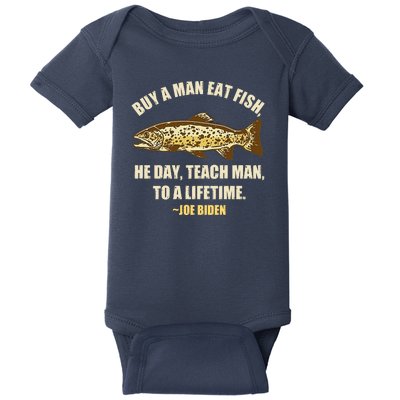 Buy A Man Eat Fish Joe Biden Baby Bodysuit