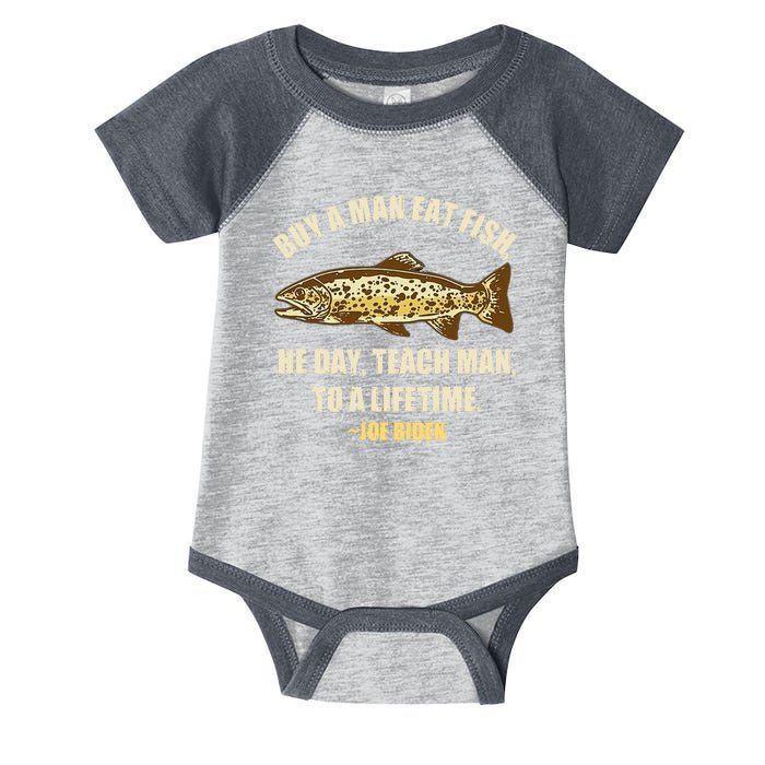 Buy A Man Eat Fish Joe Biden Infant Baby Jersey Bodysuit