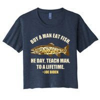 Buy A Man Eat Fish Joe Biden Women's Crop Top Tee