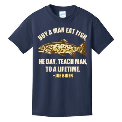 Buy A Man Eat Fish Joe Biden Kids T-Shirt