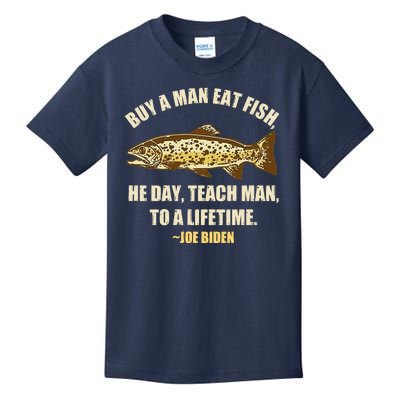 Buy A Man Eat Fish Joe Biden Kids T-Shirt