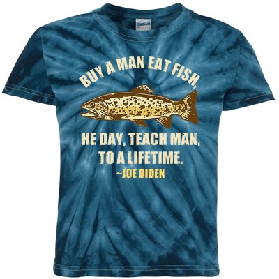 Buy A Man Eat Fish Joe Biden Kids Tie-Dye T-Shirt