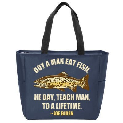 Buy A Man Eat Fish Joe Biden Zip Tote Bag