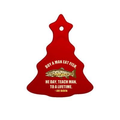 Buy A Man Eat Fish Joe Biden Ceramic Tree Ornament