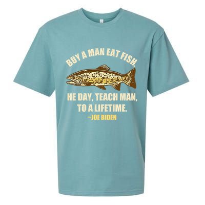 Buy A Man Eat Fish Joe Biden Sueded Cloud Jersey T-Shirt
