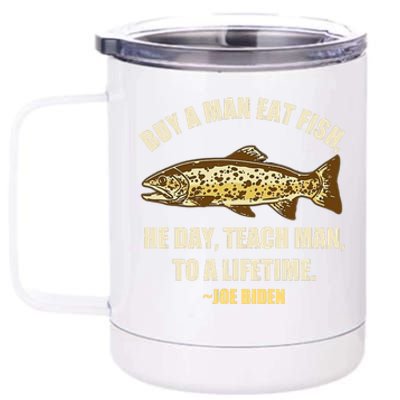 Buy A Man Eat Fish Joe Biden 12 oz Stainless Steel Tumbler Cup