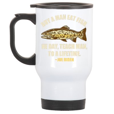 Buy A Man Eat Fish Joe Biden Stainless Steel Travel Mug