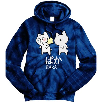 Baka Anime Manga Lover Otaku Gift Cat Slap Japanese Tie Dye Hoodie