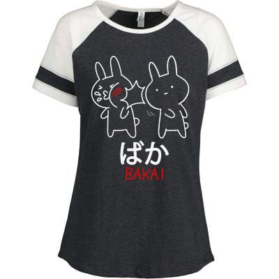 Baka Anime Manga Lover Otaku Gift Rabbit Slap Japanese Enza Ladies Jersey Colorblock Tee