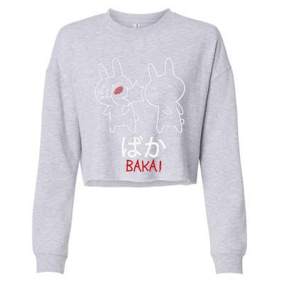 Baka Anime Manga Lover Otaku Gift Rabbit Slap Japanese Cropped Pullover Crew