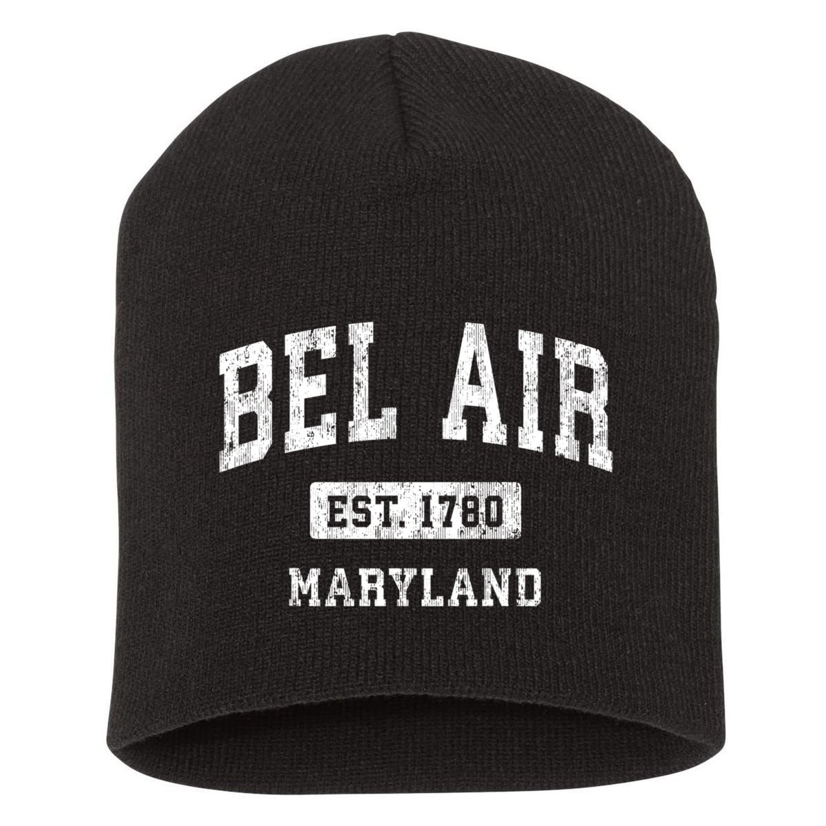 Bel Air Maryland Md Vintage Athletic Sports Short Acrylic Beanie