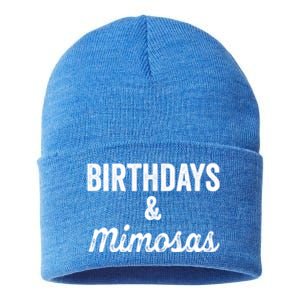 Birthdays And Mimosas Mimosa Lover Day Er Happy Birthday Gift Sustainable Knit Beanie