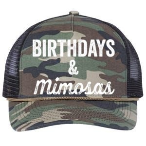 Birthdays And Mimosas Mimosa Lover Day Er Happy Birthday Gift Retro Rope Trucker Hat Cap