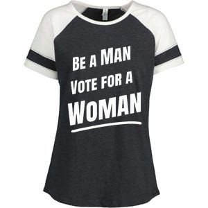 Be A Man Vote For A Woman Harris 2024 Kamala Harris Enza Ladies Jersey Colorblock Tee