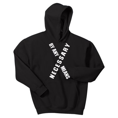 By Any Means Malcolm Black History Month Kids Hoodie