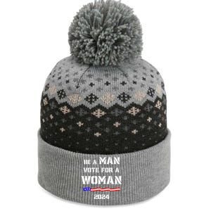 Be A Man Vote For A Kamala Harris 2024 Walz Us Flag The Baniff Cuffed Pom Beanie