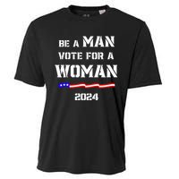 Be A Man Vote For A Kamala Harris 2024 Walz Us Flag Cooling Performance Crew T-Shirt