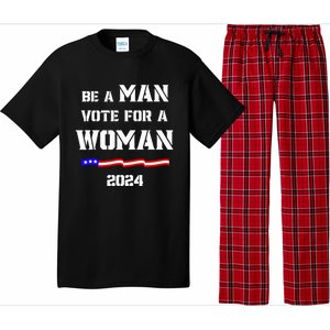 Be A Man Vote For A Kamala Harris 2024 Walz Us Flag Pajama Set