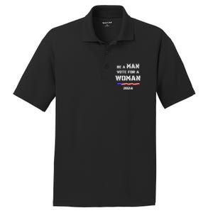 Be A Man Vote For A Kamala Harris 2024 Walz Us Flag PosiCharge RacerMesh Polo