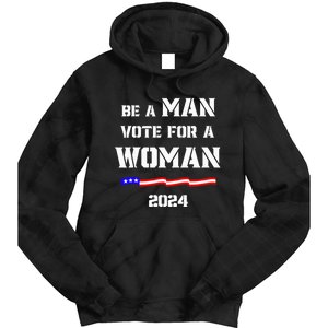 Be A Man Vote For A Kamala Harris 2024 Walz Us Flag Tie Dye Hoodie