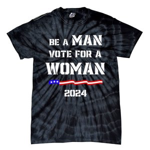 Be A Man Vote For A Kamala Harris 2024 Walz Us Flag Tie-Dye T-Shirt