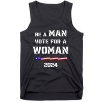 Be A Man Vote For A Kamala Harris 2024 Walz Us Flag Tank Top