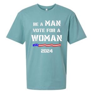 Be A Man Vote For A Kamala Harris 2024 Walz Us Flag Sueded Cloud Jersey T-Shirt