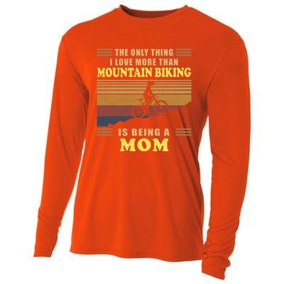 Being A Mom Mountain Biking Gift For Biker Bicyclist Riders Cool Gift Cooling Performance Long Sleeve Crew