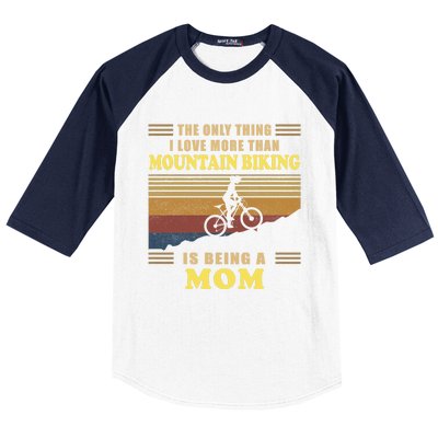 Being A Mom Mountain Biking Gift For Biker Bicyclist Riders Cool Gift Baseball Sleeve Shirt