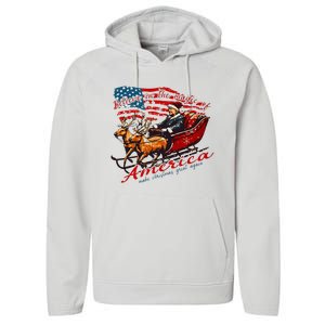 Believe America Make Christmas Great Again Xmas Trump Santa Performance Fleece Hoodie