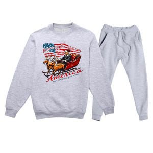 Believe America Make Christmas Great Again Xmas Trump Santa Premium Crewneck Sweatsuit Set