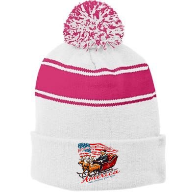 Believe America Make Christmas Great Again Xmas Trump Santa Stripe Pom Pom Beanie