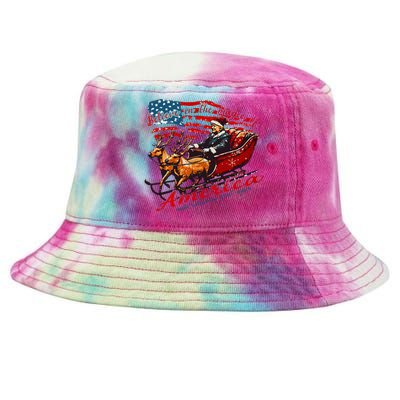 Believe America Make Christmas Great Again Xmas Trump Santa Tie-Dyed Bucket Hat