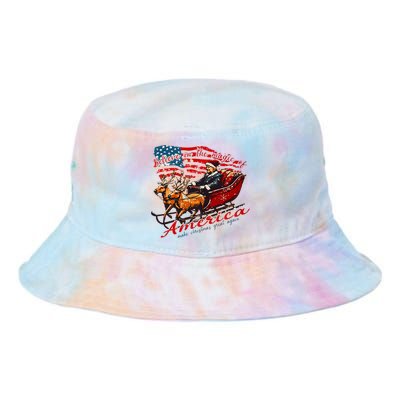 Believe America Make Christmas Great Again Xmas Trump Santa Tie Dye Newport Bucket Hat