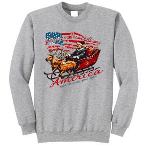 Believe America Make Christmas Great Again Xmas Trump Santa Tall Sweatshirt