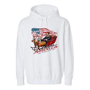 Believe America Make Christmas Great Again Xmas Trump Santa Garment-Dyed Fleece Hoodie