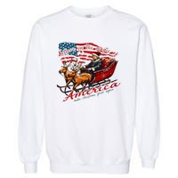 Believe America Make Christmas Great Again Xmas Trump Santa Garment-Dyed Sweatshirt