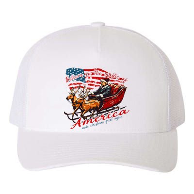 Believe America Make Christmas Great Again Xmas Trump Santa Yupoong Adult 5-Panel Trucker Hat