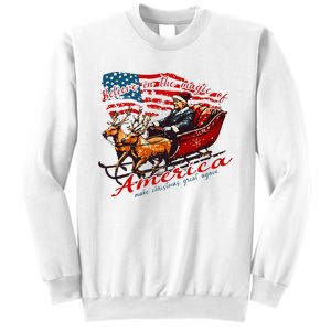 Believe America Make Christmas Great Again Xmas Trump Santa Sweatshirt