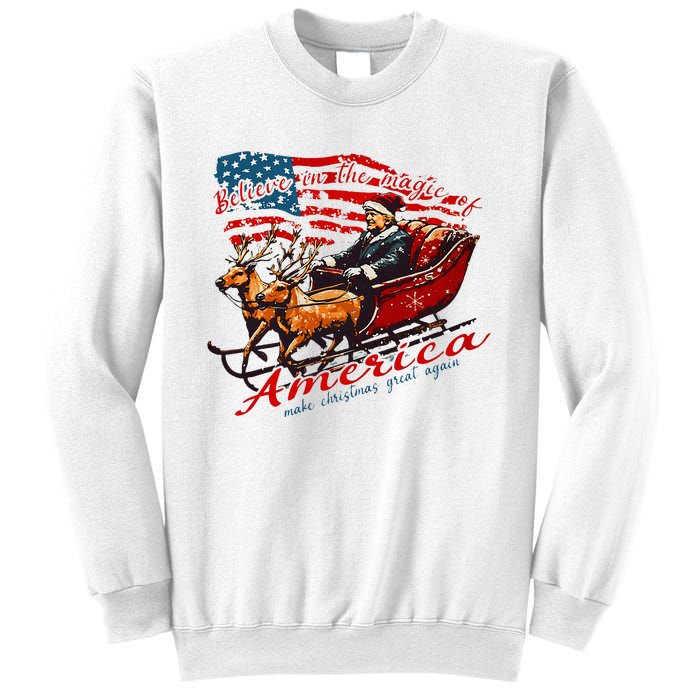 Believe America Make Christmas Great Again Xmas Trump Santa Sweatshirt