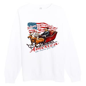 Believe America Make Christmas Great Again Xmas Trump Santa Premium Crewneck Sweatshirt