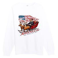 Believe America Make Christmas Great Again Xmas Trump Santa Premium Crewneck Sweatshirt