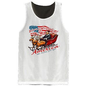 Believe America Make Christmas Great Again Xmas Trump Santa Mesh Reversible Basketball Jersey Tank