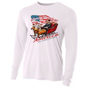 Believe America Make Christmas Great Again Xmas Trump Santa Cooling Performance Long Sleeve Crew