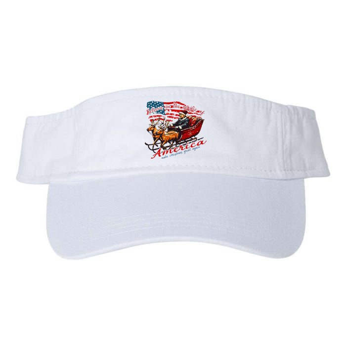 Believe America Make Christmas Great Again Xmas Trump Santa Valucap Bio-Washed Visor