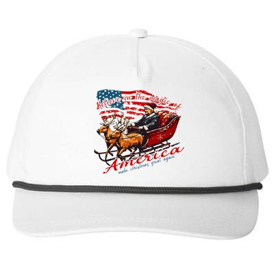 Believe America Make Christmas Great Again Xmas Trump Santa Snapback Five-Panel Rope Hat