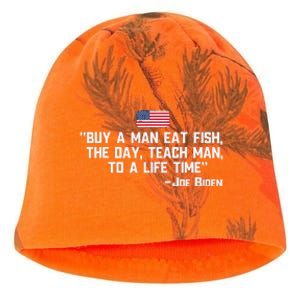 Buy A Man Eat Fish The Day Teach Man Joe Biden Quote Kati - Camo Knit Beanie